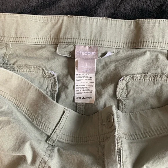 Chico’s stretchy crisp cotton shorts 16 - Picture 2 of 7